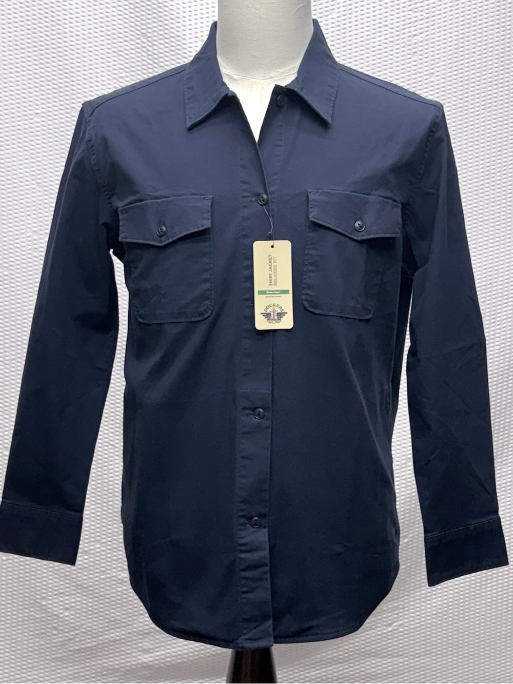 Dockers Men's Shirt Jacket Navy Relaxed Fit Stetch For Comfort Size M NWT